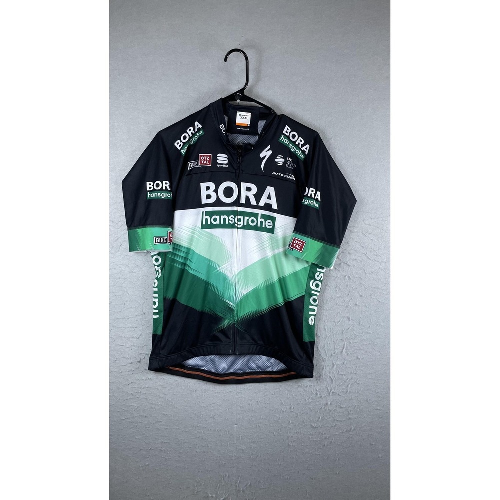 Sportful BORA Hansgrohe Cycling Jersey Mens XXXL Green Full Zip Short Sleeve